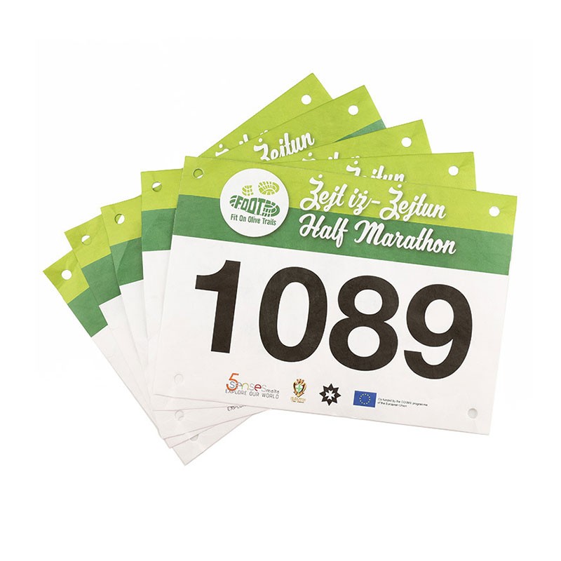 JT-240190 Etiqueta de corrida de maratona RFID Tyvek à prova d'água 902-928MHz