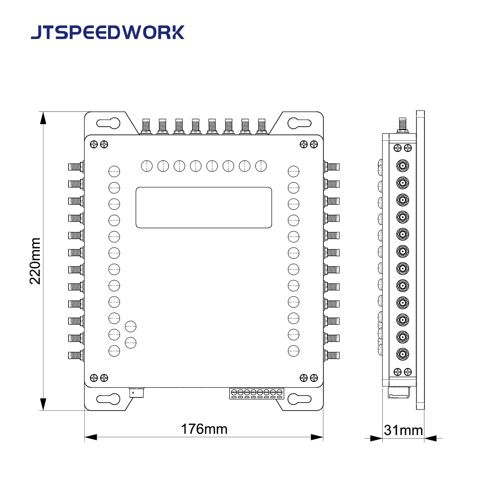 Leitor RFID UHF fixo JT-932 de 32 portas Impinj R2000 de alta sensibilidade ISO18000-6C