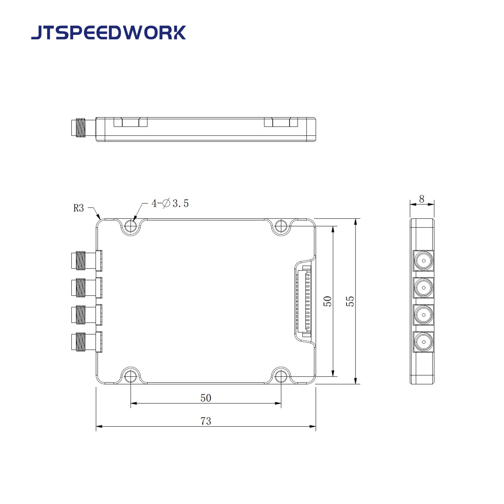 Módulo RFID UHF JT-2540 TM200 de 4 portas 860-960MHz TTL