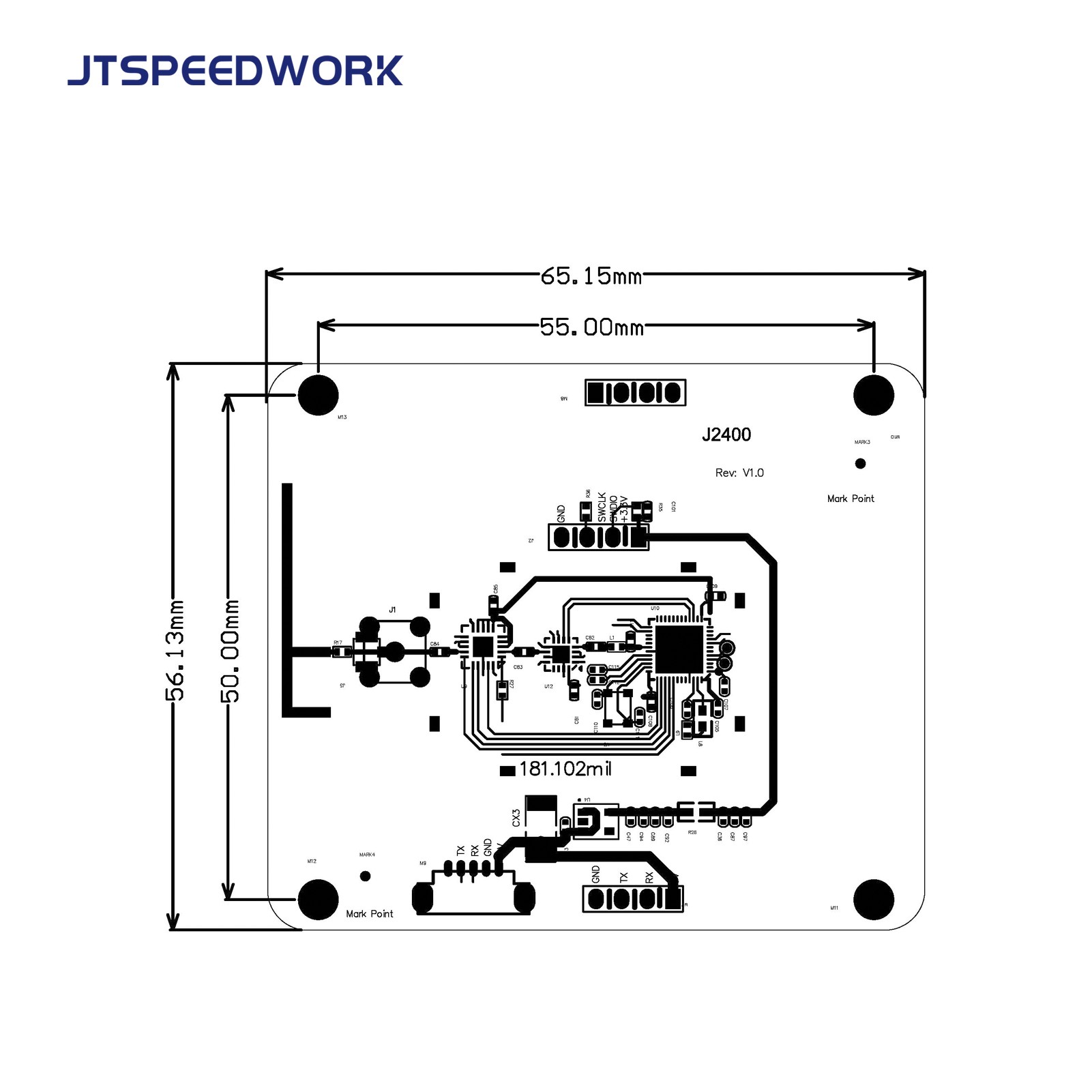 Módulo RFID ativo JT-2400 de 2,45 GHz