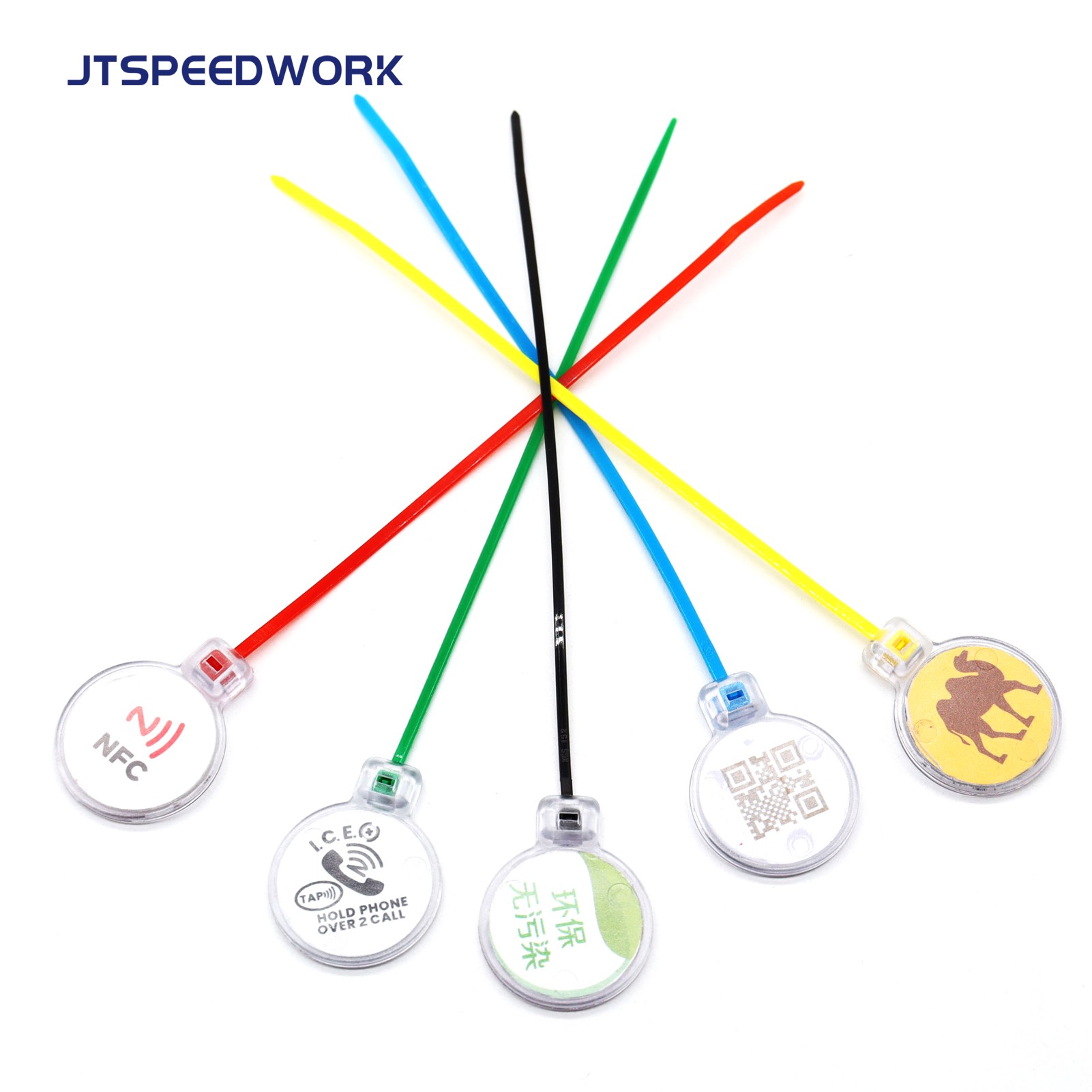 Etiqueta de abraçadeira de cabo RFID UHF/NFC/LF JT-ZD28T IP67