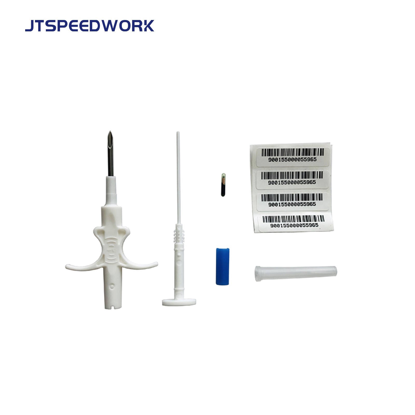 JT-A002 Chip RFID para Identificação de Animais de Estimação, Microchip de Rastreamento Injetável de 134,2 kHz, Implantado em Animais com Agulha Descartável