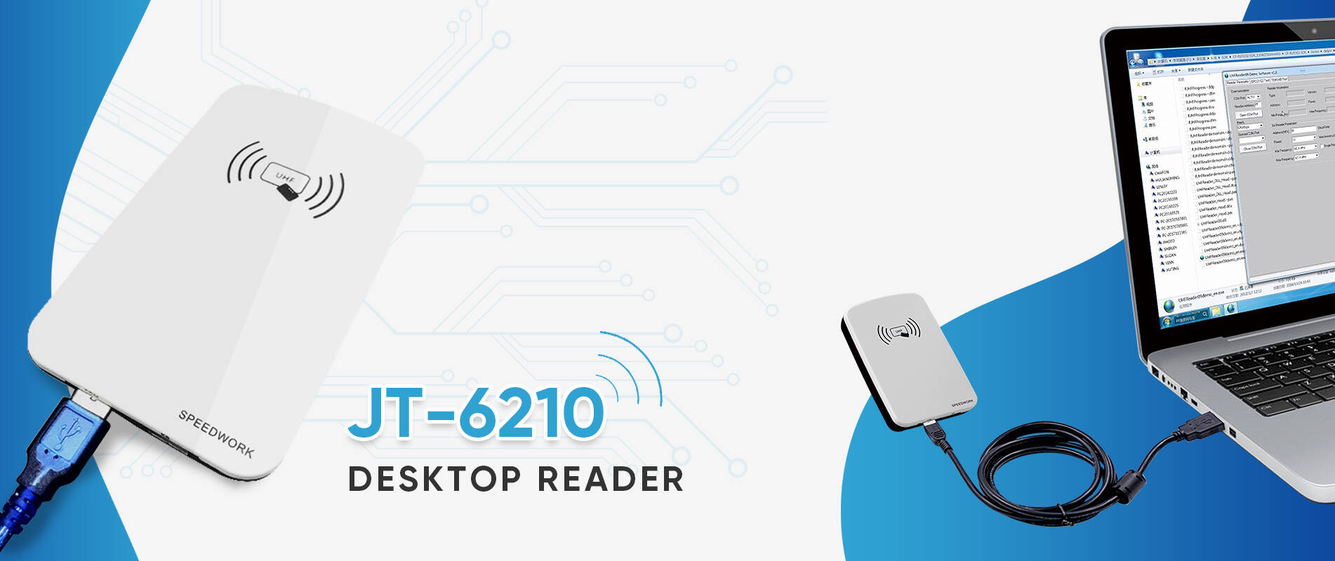 Leitor/Gravador USB de mesa UHF RFID